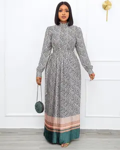 Gonna lunga del vestito musulmano di stampa alla moda all'ingrosso di alta qualità ricamo 3D femminile indossa il vestito
