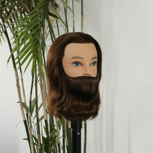 Capelli umani all'ingrosso testa di manichino di formazione maschile <span class=keywords><strong>con</strong></span> barba <span class=keywords><strong>baffi</strong></span> per gli studenti di parrucchieri - Product Image 5