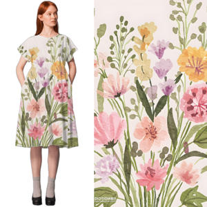 Ademend 100% polyester katoen-achtig textiel met romantische bloemenprint voor meisjes, geschikt voor huistextiel, tassen en vakantiejurken. - Product Image 5