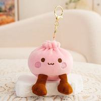 Porte-clés en peluche super douce Melanth en forme de petit pain vapeur, jouet miniature alimentaire, décoration de sac à dos, cadeaux d'anniversaire, anti-stress, vente en gros
