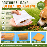 Sac de dressage pour chien en silicone étanche, couleur unie, en stock, pour promenades et friandises