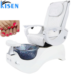 Sillón de Pedicura y Masaje Ajustable de Acero Inoxidable de Lujo KISEN con Hidromasaje para Salón de Uñas, Estación de Manicura y Pedicura - Product Image 1