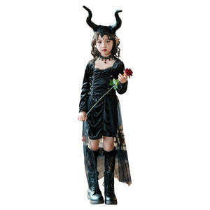Disfraz de Halloween de <span class=keywords><strong>bruja</strong></span> gótica oscura para niños, disfraz de Cosplay de diablo pequeño para recreaciones de escenario - Product Image 5