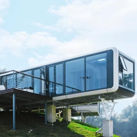 Maison préfabriquée modulaire mobile, mini-maison, cabine spatiale, capsule habitable, maison en acier et verre, conteneur habitable, bâtiment pour usage de bureau
