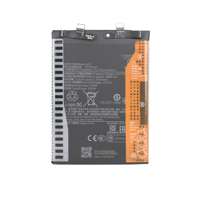 100% New 5000mAh BP52 Battery For Xiaomi Poco F6 Redmi Tutbo 3 Replacement Bateria