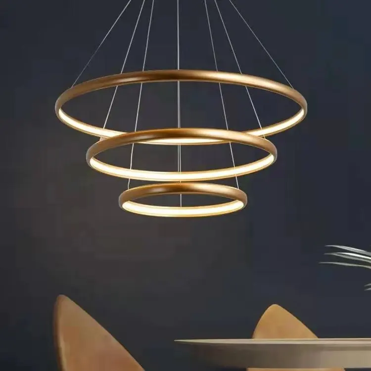 Modern lighting fixtures modern Indoor Bedroom Living Room Kitchen 3 rings Led Chandelier Ceiling Lights