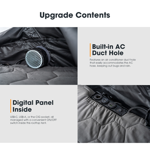 Tentes de toit SAN HIMA à montage rapide, robustes, légères, en ABS, avec panneau numérique intégré pour le camping 4x4 - Product Image 4