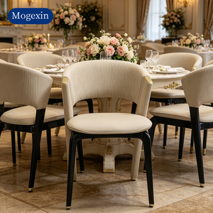 Modern Curved Back PU Leather <b>Dining</b> <b>Chair</b> with Gold Metal Legs Eco-Friendly Armless Side <b>Chair</b> for Home & Bathroom Use - Product Image 3