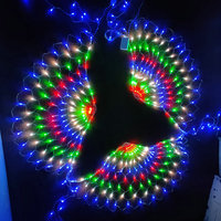 Guirlande lumineuse LED en filet en forme de queue de paon, 3 mètres, décorative pour la Saint-Valentin, IP44, blanc chaud, pour intérieur, extérieur, mariage, chambre