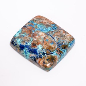 Cabochon d'azurite namibienne coupe radieuse pierre précieuse en vrac pendentif fabriqué à la main forme carrée 50 Ct. Bijoux artisanat taille 29X26X6mm - Product Image 5