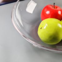 Bol en verre transparent fait à la main pour fête et mariage servant bol décoratif de mélange de fruits et légumes en cristal avec technique de gravure