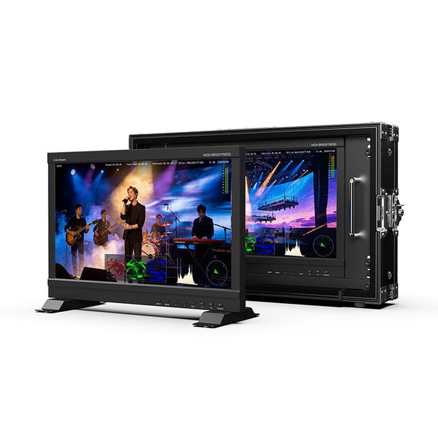DC9-24V Input 15.6 Inch LCD 1200 Nits High Brightness Live Stream Recording Monitor with NDI/PoE