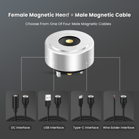 Kit de câble d'extension magnétique DC femelle vers 2 broches Pogo Pin, câble de charge magnétique mâle-femelle