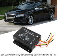 Réducteur de tension automobile 30A, convertisseur 24V vers 12V, module transformateur abaisseur professionnel avec ventilateur, protection contre les courts-circuits et respectueux de l'environnement