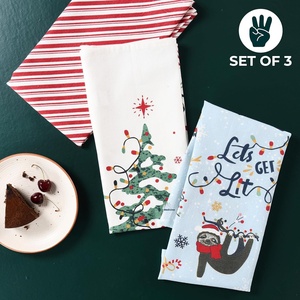 Thăng Hoa In Trang Trí Bông Trà Khăn Phim Hoạt Hình Thiết Kế Nhà Bếp Món Ăn Khăn Với Biểu Tượng Tùy Chỉnh - Product Image 3