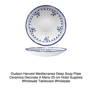 Plato hondo para sopa Dudden Harvest Mediterranea, cerámica decorada a mano, 25 cm, suministros para hoteles, vajilla al por mayor. - Product Image 2