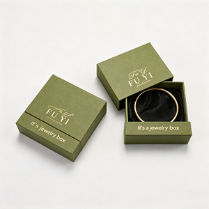 Premium Eco-friendly Handmade Luxury Square <b>Slide</b> <b>Drawer</b> Cardboard Jewelry Box Customized Color Cream Satin Lining for Gold - Product Image 4