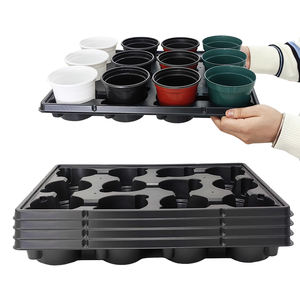 Plateaux ronds de pots de pépinière à 12 cellules Pots de semis durables épaissis Plateaux de transport de <span class=keywords><strong>navette</strong></span> pour contenir des pots de pépinière de 4 pouces - Product Image 1