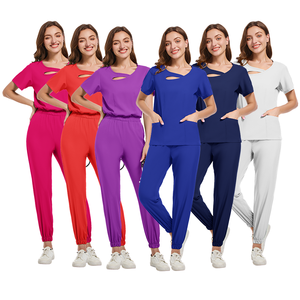 Uniformes Médicos Unisex con Cuello en V para Enfermera, Conjunto de Ropa de Trabajo de Médico de Hospital para Mujer, Uniforme de Trabajo de Cirugía Dental Oral, Manga Corta - Product Image 6