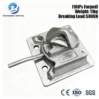 Zhihong CA-1A 45+45 Degrés, Fixation par torsion à queue d'aronde, Fond de conteneur à souder, Acier forgé HDG, 500KN, ISO 1161, pour conteneur maritime