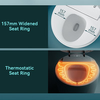 WC intelligent MWD pour petits espaces domestiques, avec bidet, couvercle à ouverture automatique, buse autonettoyante, siphon en P, cuvette de toilette à poser au sol pour salle de bain