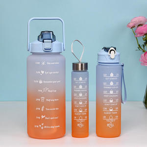 Lot de 3 Bouteilles d'Eau Motivationnelles 2L Anti-Fuite <span class=keywords><strong>en</strong></span> Plastique pour Sport, Réutilisables pour la Course à Pied avec Autocollants 3D, Idéales pour la Salle de Sport - Product Image 4