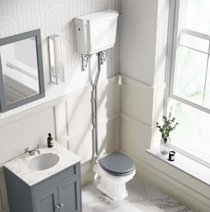 <span class=keywords><strong>Cassetta</strong></span> <span class=keywords><strong>WC</strong></span> in Ceramica Tradizionale a Doppio Scarico, Montaggio a Pavimento, Profilo Alto, Sistema P-Trap - Product Image 3
