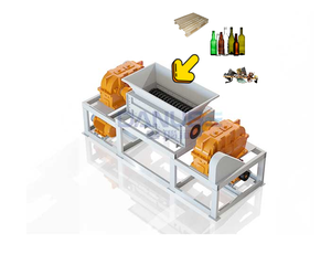 Système de broyeur à double rotor à couple élevé conçu pour traiter les déchets solides mixtes, les meubles, le béton, machine à forte force de coupe - Product Image 1