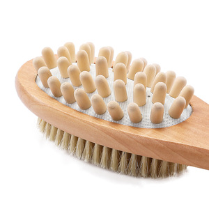 Wanmei Bath <b>Scrub</b> <b>Brush</b> <b>Long</b> <b>Handle</b> Oval Wood Massage <b>Brush</b> For Men And Adults Body Foot Care - Product Image 3