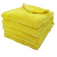 Serviette de lavage auto en microfibre double face 500 GSM 40x40 cm, à poils longs, sans ourlet, design pelucheux, haute absorption d'eau et douceur exceptionnelle