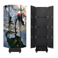 Afficheur LED numérique couleur pleine, mobile, pliable en trois parties, pour intérieur, P2 1280x1960mm, haute luminosité (500cd/m), garantie de 2 ans, OEM