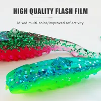 LUSHAZER 15 pièces/sac Leurre souple Shad à queue bouclée 55mm 2g, Leurres artificiels en PVC, Appâts souples en plastique pour Black-bass, Truite, Brochet