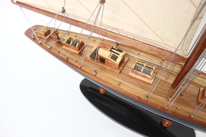 GIA NHIEN สำหรับตกแต่งบ้านและสำนักงาน โมเดลเรือยอชท์ Endeavour J-Class ทำจากไม้แฮนด์เมดระดับพรีเมียม ของสะสมเรือใบแข่งประวัติศาสตร์สำหรับตั้งโชว์ - Product Image 6