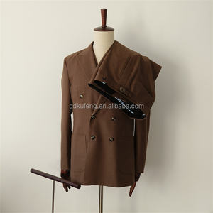 Gilet da uomo <span class=keywords><strong>marrone</strong></span> <span class=keywords><strong>doppiopetto</strong></span> Plus Size pantaloni in tessuto pettinato traspirante con cerniera frontale piatto per matrimonio d'affari - Product Image 1