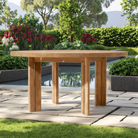 Table de salle à manger ronde en teck de luxe ajourée pour événements extérieurs et mariages, mobilier de jardin