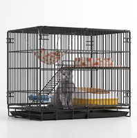 Enclos d'élevage intérieur multi-niveaux pliable et respirant, facile à ranger, sûr, grande villa de luxe en métal pour chat, cage à chat en fer