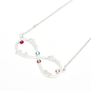 Custom <strong>Grandma</strong> Nameplate Infinity Charm Sterling Silver Necklaces Mama 925 Name Plate <strong>Jewelry</strong> - Product Image 4