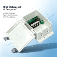 Switch PoE para Exteriores de 8 Puertos, 10/100Mbps, Entrada de 12-24V CC, IP53 Impermeable, Switch de Red Ethernet para Sistemas Solares