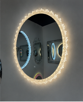 Miroir intelligent pour salle de bain, miroir LED anti-buée mural avec écran tactile et lumière à intensité réglable
