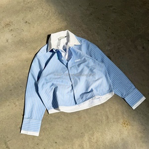 เสื้อเชิ้ตคอปกมีกระดุมแขนยาวลายทางสำหรับผู้ชายเสื้อเชิ้ตแขนยาวลายทางแบบลำลองออกแบบได้ตามต้องการ - Product Image 1