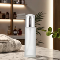 Flacons en verre dépoli pour lotion et sérum en gros, 100 ml et 120 ml, flacons vides pour vaporisateur de parfum, pompe pour crèmes de soin de la peau, toners