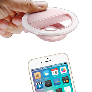 Hete Aanbieding Aanpasbaar logo Clip-on Selfie Ringlamp Draagbare Oplaadbare USB Mobiele Telefoon LED Mini Ringlamp Selfie - Product Image 2