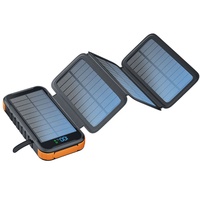 Produk Terlaris 2025 Pabrik Asli Kapasitas Besar 20000mAh Power Bank Tenaga Surya Lipat Portabel Digital Display untuk Luar Ruangan