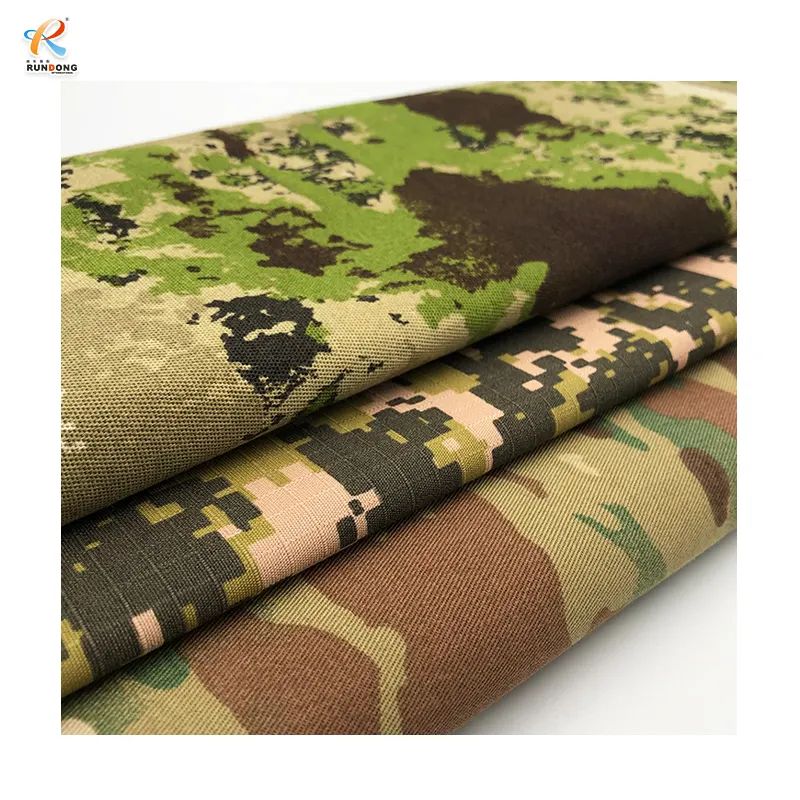 Rundong tecido de camuflagem de sarja de algodão e poliéster TC 65/35 para uniforme tático multicolorido de alta qualidade