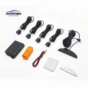 Système de capteurs de stationnement pour voiture 4 Pcs Radar Alarme d'angle mort Inversion de rétroéclairage LED Système de radar de recul pour voiture Aide à l'inversion