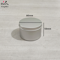 Vente en gros de boîtes en métal rondes vides argentées de 220ml avec couvercle coulissant Boîtes à bougies Emballage de thé Boîte-cadeau en aluminium