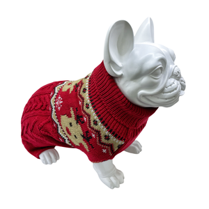 Sweater Anjing Modern Bergaya Klasik Sederhana Kreatif Motif Rusa Natal dan Kepingan Salju, Dapat Dicuci, Portabel, Hangat, Dua Kaki, Pakaian Musim Dingin yang Modis - Product Image 4