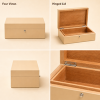 Boîte de rangement pour cigares en bois de pin personnalisée avec couvercle à charnière et fermoir métallique pour l'organisation du bureau, de la maison, de la salle d'étude et l'emballage de marque