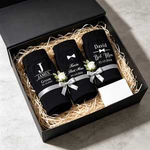 Custom Groomsmen <b>Socks</b>, Personalized Wedding <b>Socks</b> for Best Man & <b>Groom</b>, Fun Wedding Favors, Bachelor Party Keepsake Present - Product Image 2