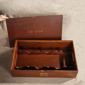 6 chai rượu vang hộp gỗ với xử lý thanh lịch Magnum chai bao bì cho rượu vang đỏ hộp quà tặng - Product Image 5